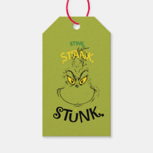 Stink Stank Stunk Mister Grinch Quote Gift Tags