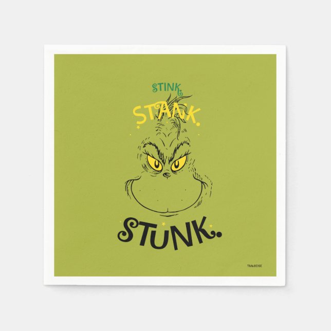 Stink Stank Stunk Mister Grinch Quote Napkin (Front)