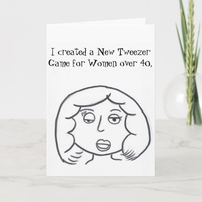 Stinkeye Tweezer game birthday card (Front)