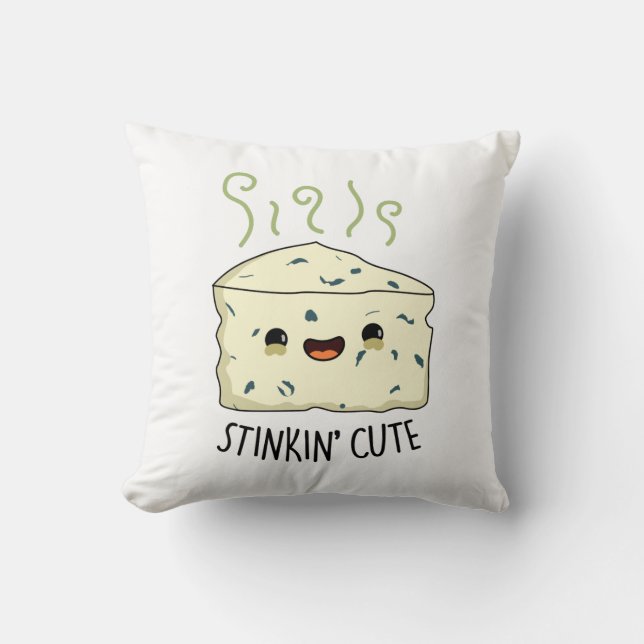 Stinkin Cute Funny Cheese Pun  Cushion (Front)
