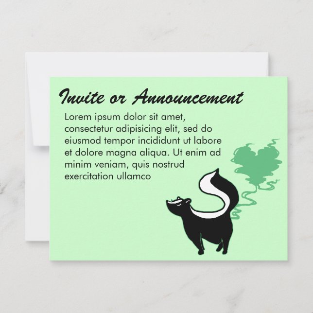 Stinky Love Skunk Invitation (Front)