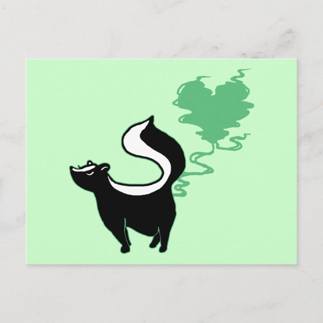 Stinky Love Skunk Postcard (Front)