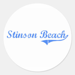 Stinson Beach California Classic Design Round Sticker