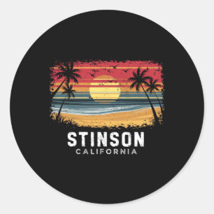 Stinson Beach California Surfboard Beach Classic Round Sticker