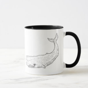 Stipple White Whale Nautical Mug