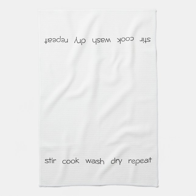 Stir Cook Wash Dry Repeat Tea Kitchen Towel (Vertical)