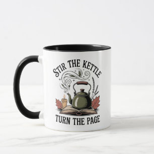 Stir the Kettle Turn the Page Olive Kettle Autumn  Mug