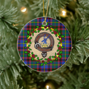 Stirling Badge & Tartan Personalised Christmas Ceramic Tree Decoration