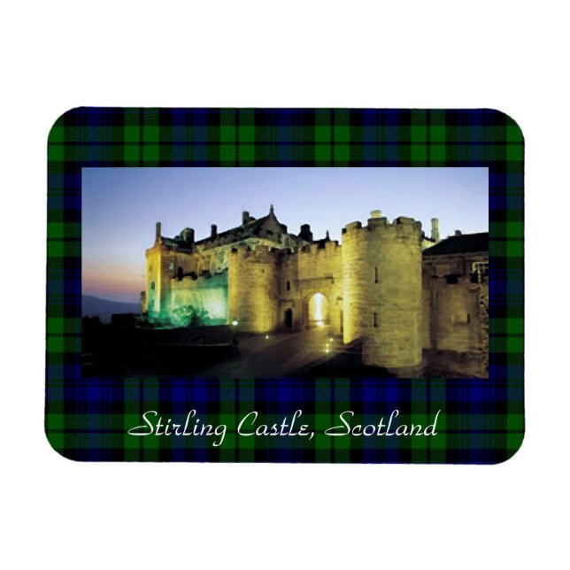 Stirling Castle Illuminated Tartan Border Magnet (Horizontal)