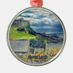 Stirling Castle Walls and Cloudy Skies Scotland Metal Tree Decoration