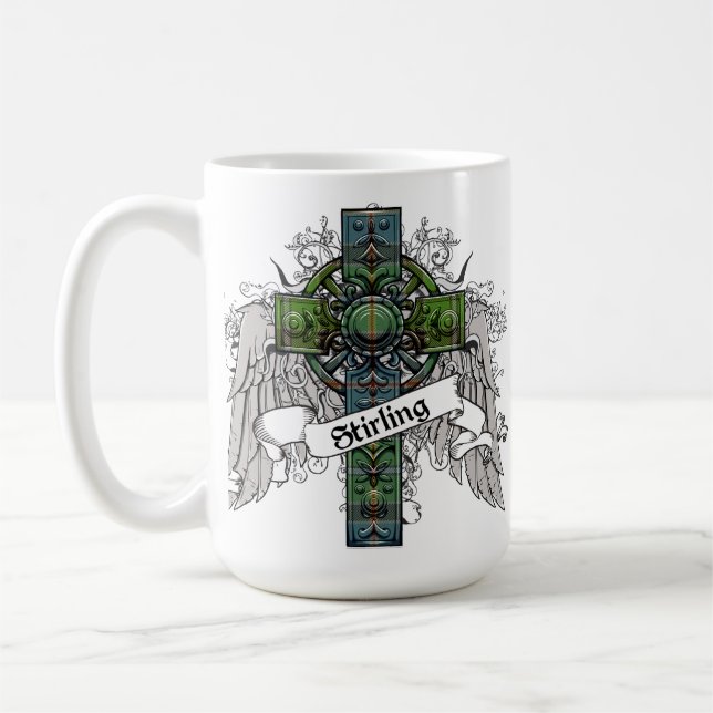 Stirling Tartan Cross Coffee Mug (Left)
