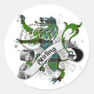 Stirling Tartan Lion Classic Round Sticker