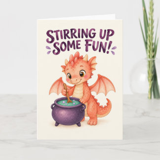 Stirring Up Some Fun Halloween Dragon Card