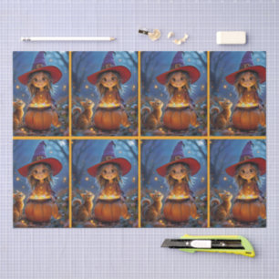 Stirring Up Some Magic! Cute witch, Tissue Paper