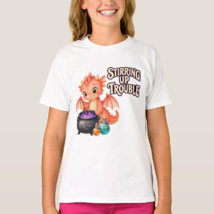 Stirring Up Trouble Fantasy Halloween Dragon Kids T-Shirt
