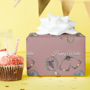 stirrups and bit Flat Holiday Card Wrapping Paper