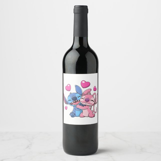 Stitch &amp; Angel Valentines 1 Wine Label (Front)