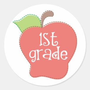 Stitch Apple 1st grade Classic Round Sticker