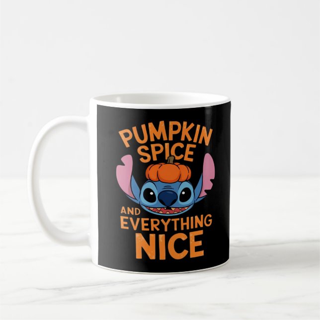 Stitch Halloween Pumpkin Spice And Everything Nice Coffee Mug (Left)