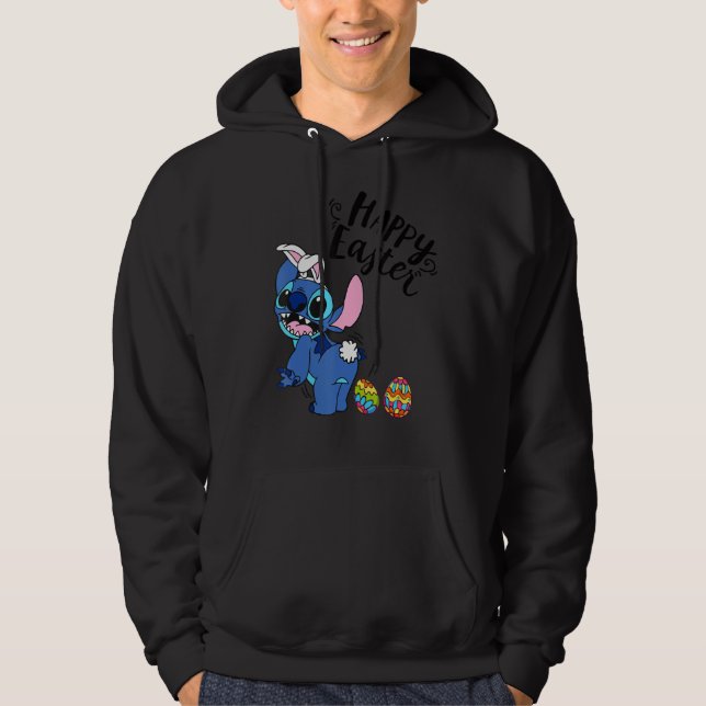 Stitch Happy Easter Easter Egg Family Easter Stitc Hoodie (Front)