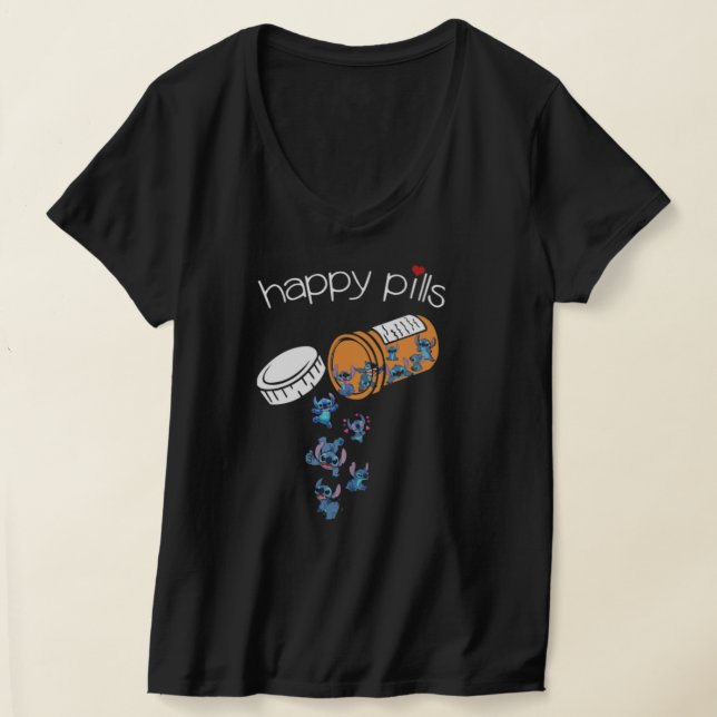 Stitch Happy Pills T-Shirt (Laydown)
