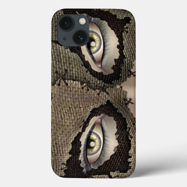 Stitched Burlap Sack Masked Female Eyes Case-Mate iPhone Case (Back)
