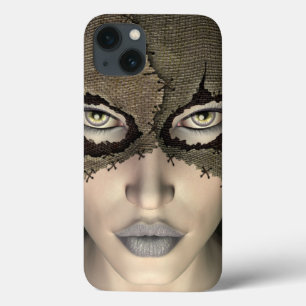 Stitched Burlap Sack Masked Female Face iPhone 13 Case