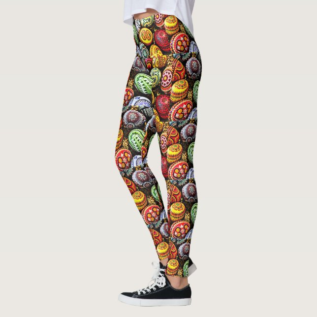 Stitched Easter Eggs Leggings (Left)