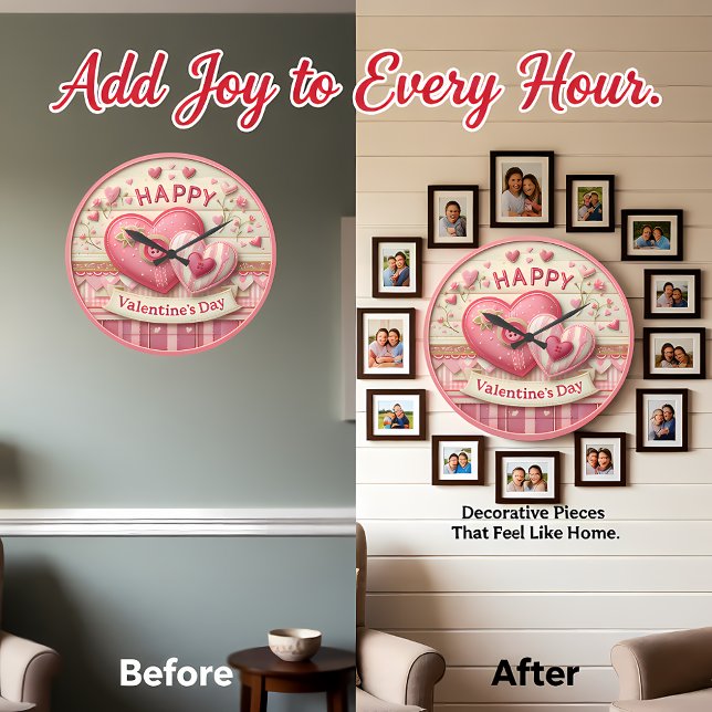 Stitched Fabric Heart Valentine Large Clock (Creator Uploaded)