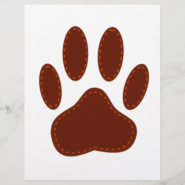Stitched Felt Dog Paw Print (Front)