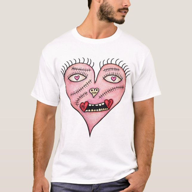 Stitched Heart Skull T-Shirt (Front)
