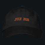 Stitched JULY 2026 text Summer-Hat Navy Color Cool Embroidered Hat<br><div class="desc">Honor a memorable summer moment with this Navy Alternative Apparel Basic Adjustable Cap showcasing finely stitched “JULY 2026” text for a sharp, professional finish. Its one-size-fits-all adjustable closure provides a secure and relaxed fit, making it ideal for independence celebrations, company anniversaries, travel groups, or promotional campaigns. Place a bulk order...</div>