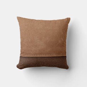 Stitched leather: gray, black background. cushion