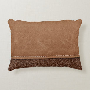 Stitched leather: grey, black background. decorative cushion