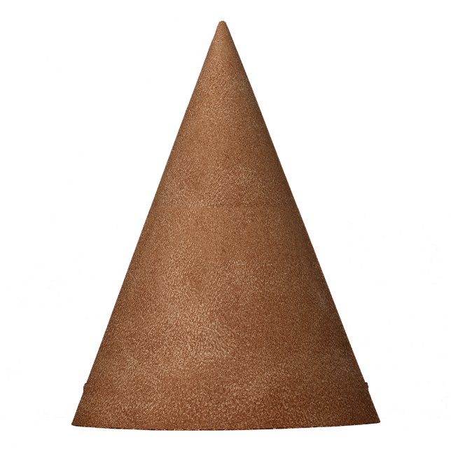 Stitched leather: grey, black background. party hat (Front)