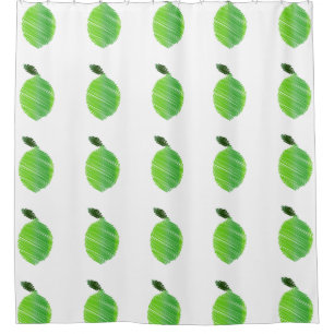 Stitched Lime Design Shower Curtain
