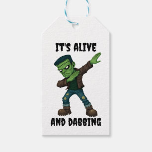 Stitched Monster is alive and dabs for Halloween Gift Tags