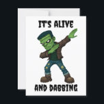 Stitched Monster is alive and dabs for Halloween Postcard<br><div class="desc">A cheeky stitched monster is alive and dabs to bring laughs at any Halloween party. Perfect for spooky fans with humour. Great for fun and quirky Halloween vibes.</div>