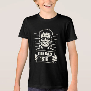 Stitched Monster Mugshot – Fire Bad 1818 Tri-Blend Shirt