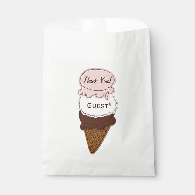 Stitched Neapolitan Ice Cream Cone 3-FAVOR BAG (Front)
