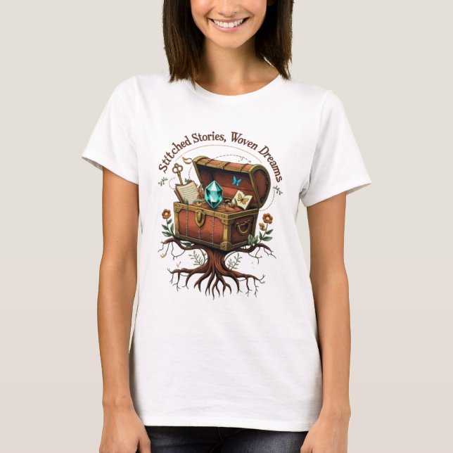 Stitched Stories, Woven with Magic T-Shirt (Front)