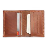 Stitched Walnut Brown Leather Slim Wallet<br><div class="desc">We have loved producing wallets over the past few years. We are glad to release our newest thin wallet design for those that are looking for a high quality wallet with a little less pocket bulge. This is a high quality mens wallet designed and handmade by members of our team...</div>