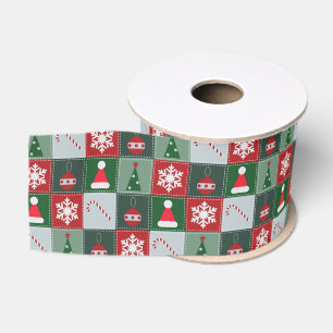 Stitched With Cheer Christmas Ribbon Grosgrain Ribbon