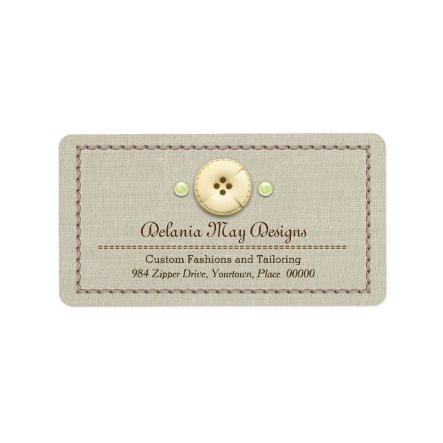 Stitching and Buttons Tailoring Seamstress Label (Front)