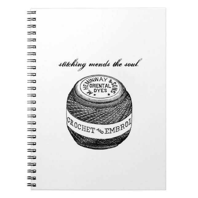 "Stitching Mends" notebook from Notforgotten Farm (Front)