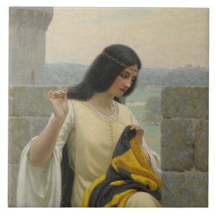 Stitching the Standard Flag (Mediaeval Woman) Tile