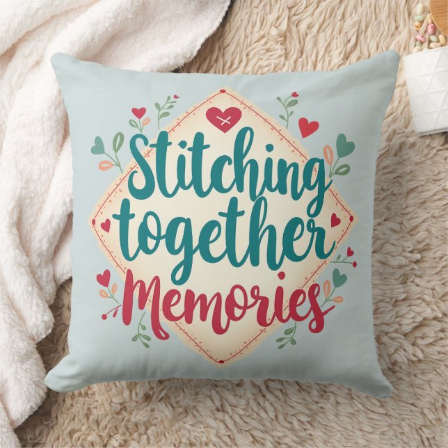 Stitching Together Memories Embroidery Art Cushion (Blanket)