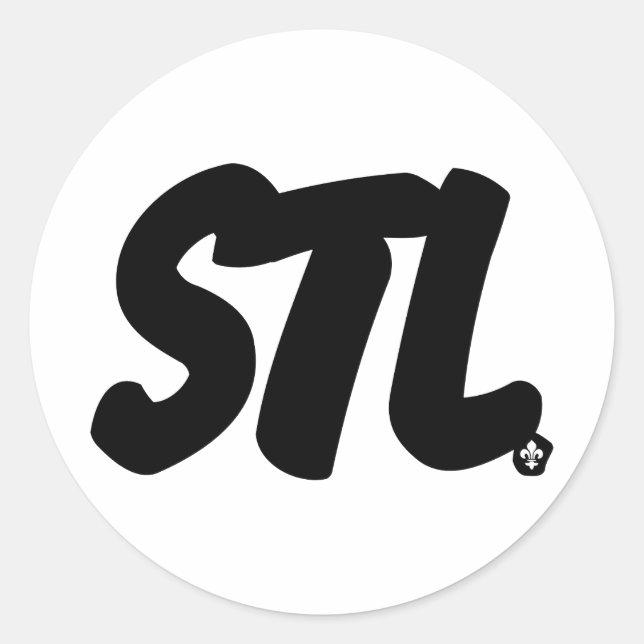 STL Letters Classic Round Sticker (Front)