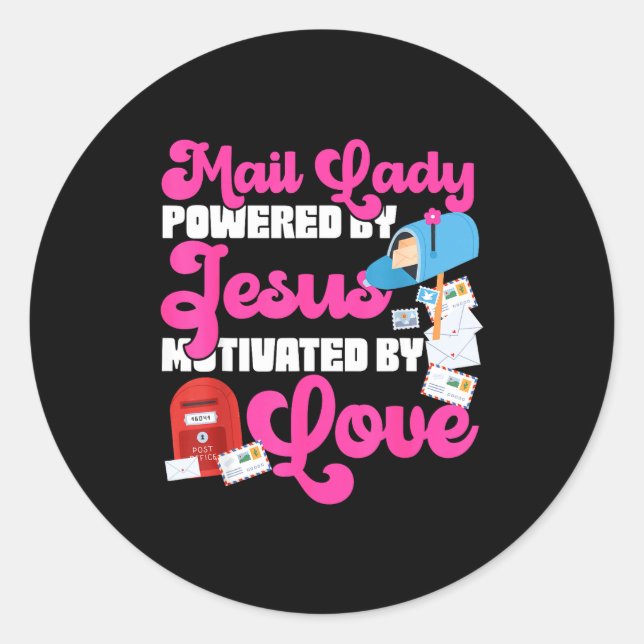 Stman Mailman Jesus Faith Christian Mail Lady Were Classic Round Sticker (Front)