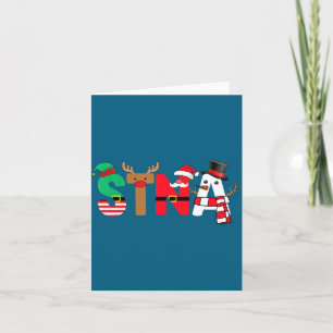 Stna Christmas Shirt State Tested Nurse Aide Xmas  Card